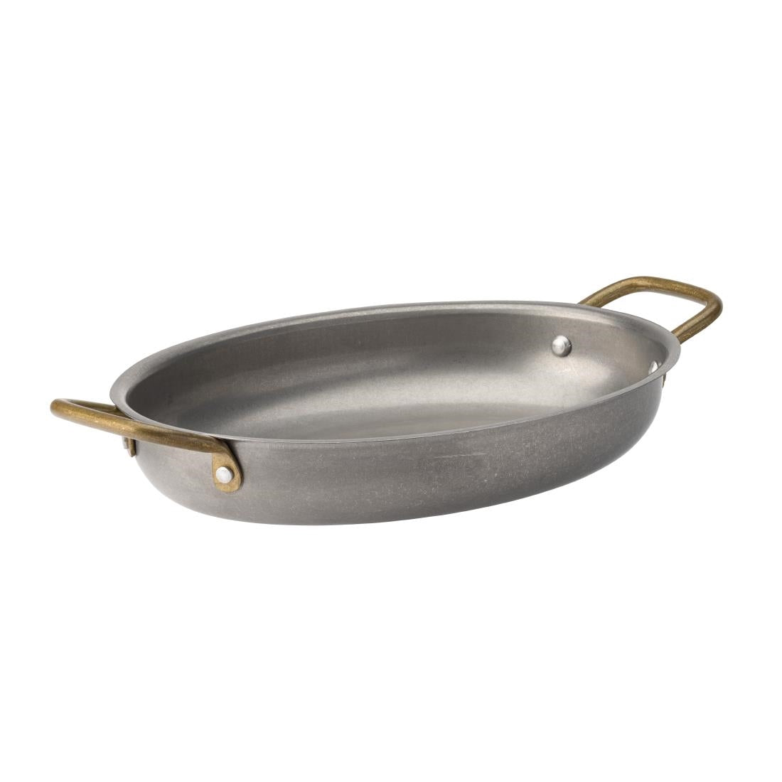 Utopia Vintage Steel Oval Dishes 245 x 175mm (6 Pack)