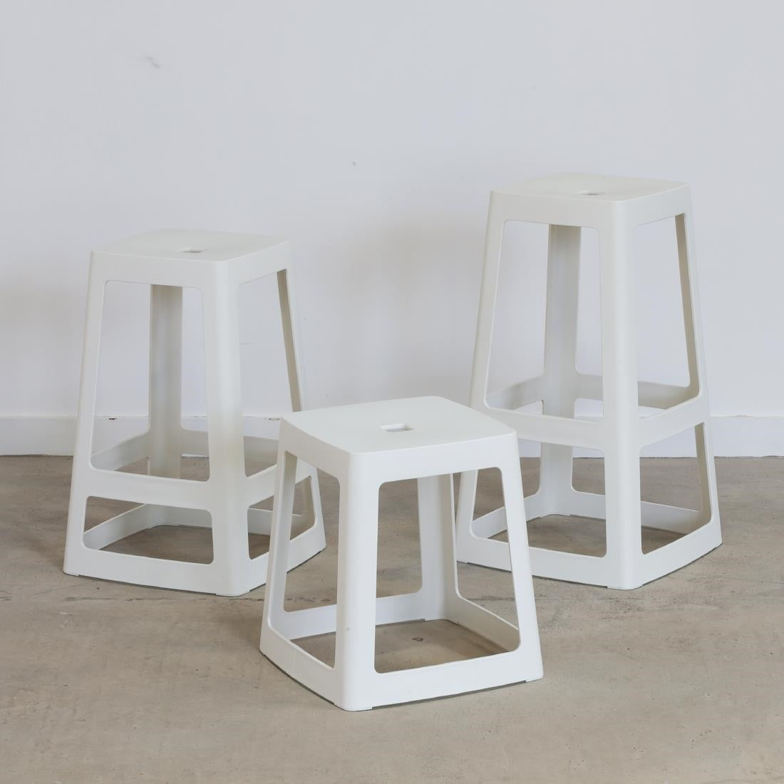 Origin Base Stool Traffic White 400x400x440mm (2 Pack)