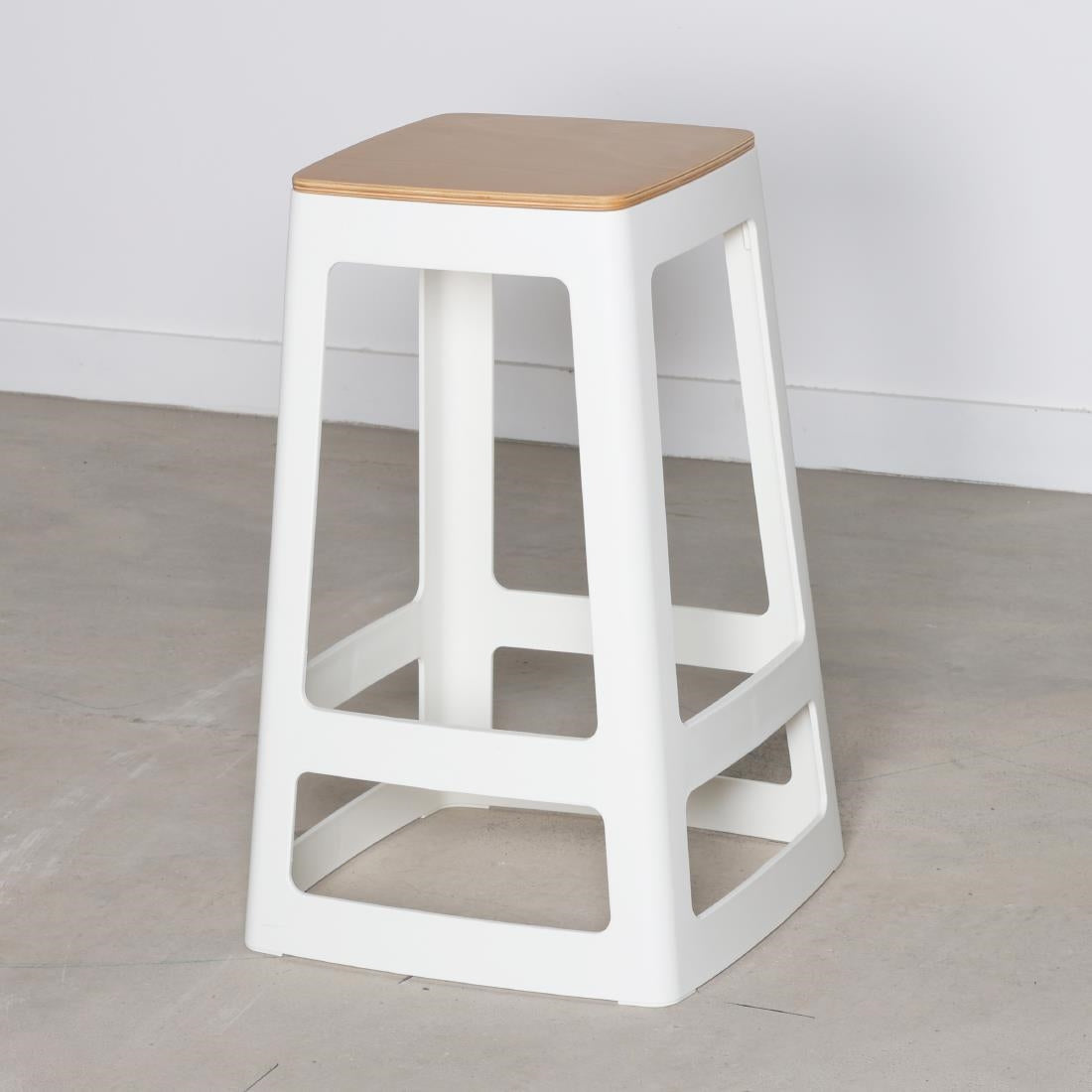 Origin Base Mid Stool Traffic White 430x430x650mm (2 Pack)