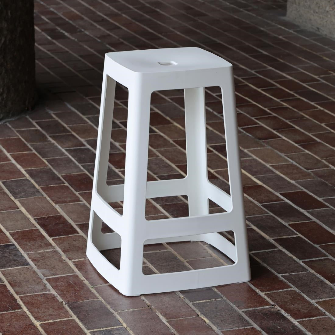 Origin Base Mid Stool Traffic White 430x430x650mm (2 Pack)