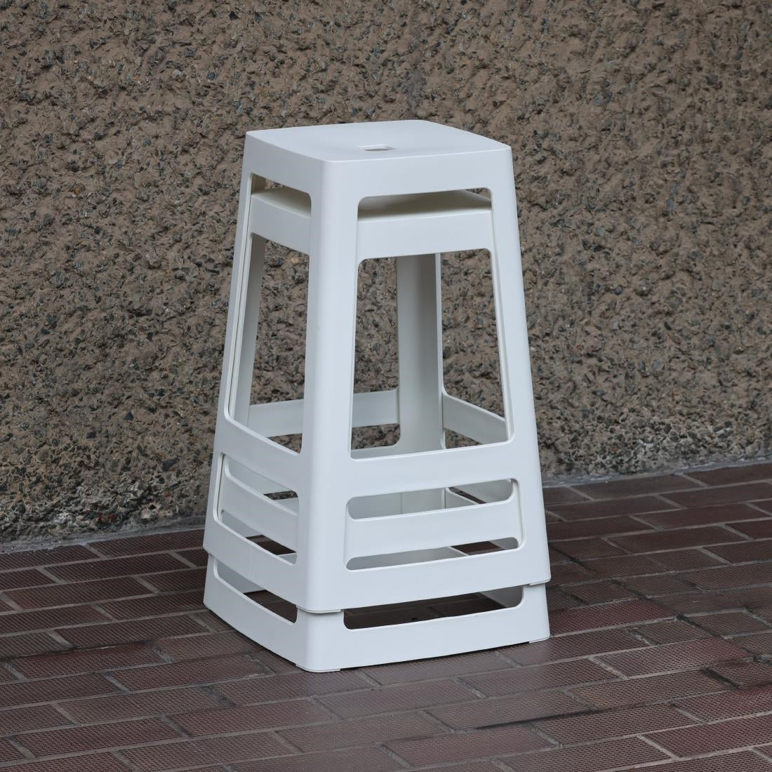 Origin Base Mid Stool Traffic White 430x430x650mm (2 Pack)