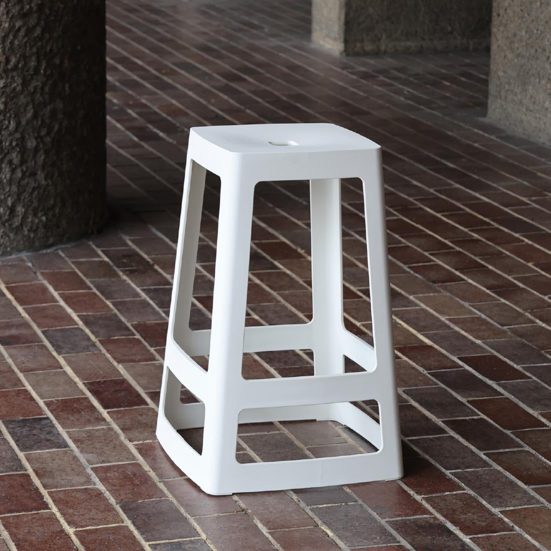 Origin Base Mid Stool Traffic White 430x430x650mm (2 Pack)
