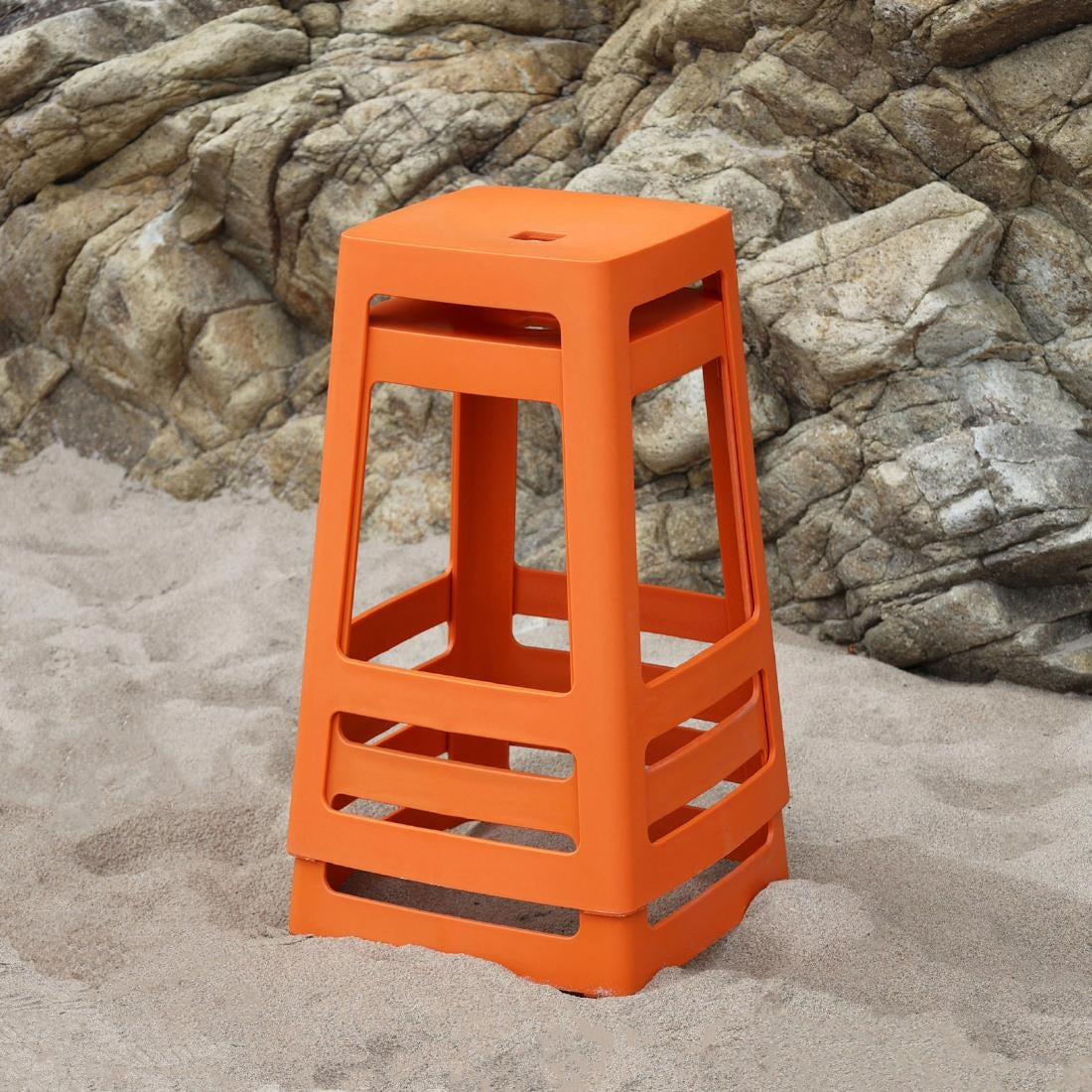 Origin Base Mid Stool Signal Orange 430x430x560mm (2 Pack)