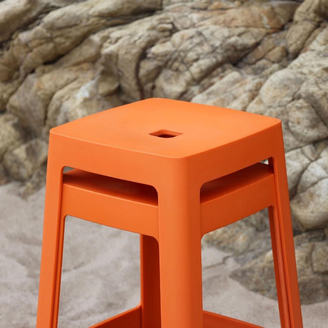 Origin Base Mid Stool Signal Orange 430x430x560mm (2 Pack)