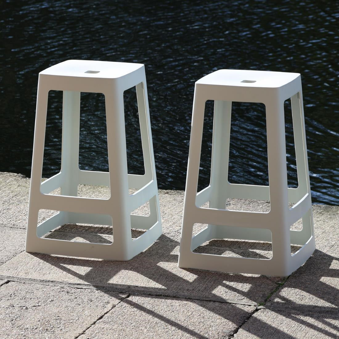 Origin Base Mid Stool Light Grey 430x430x560mm (2 Pack)
