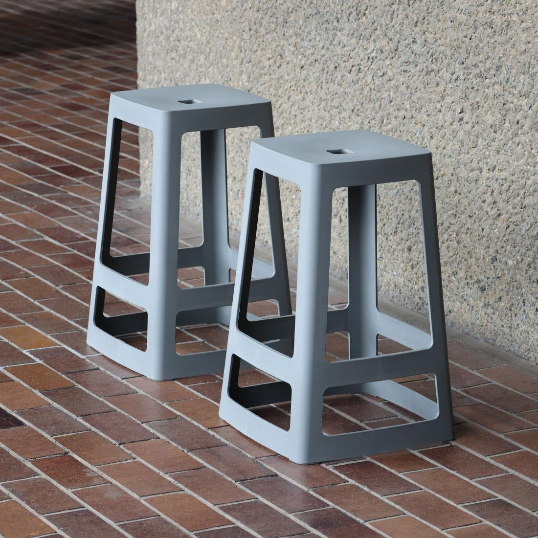 Origin Base Mid Stool Mouse Grey 430x430x560mm (2 Pack)