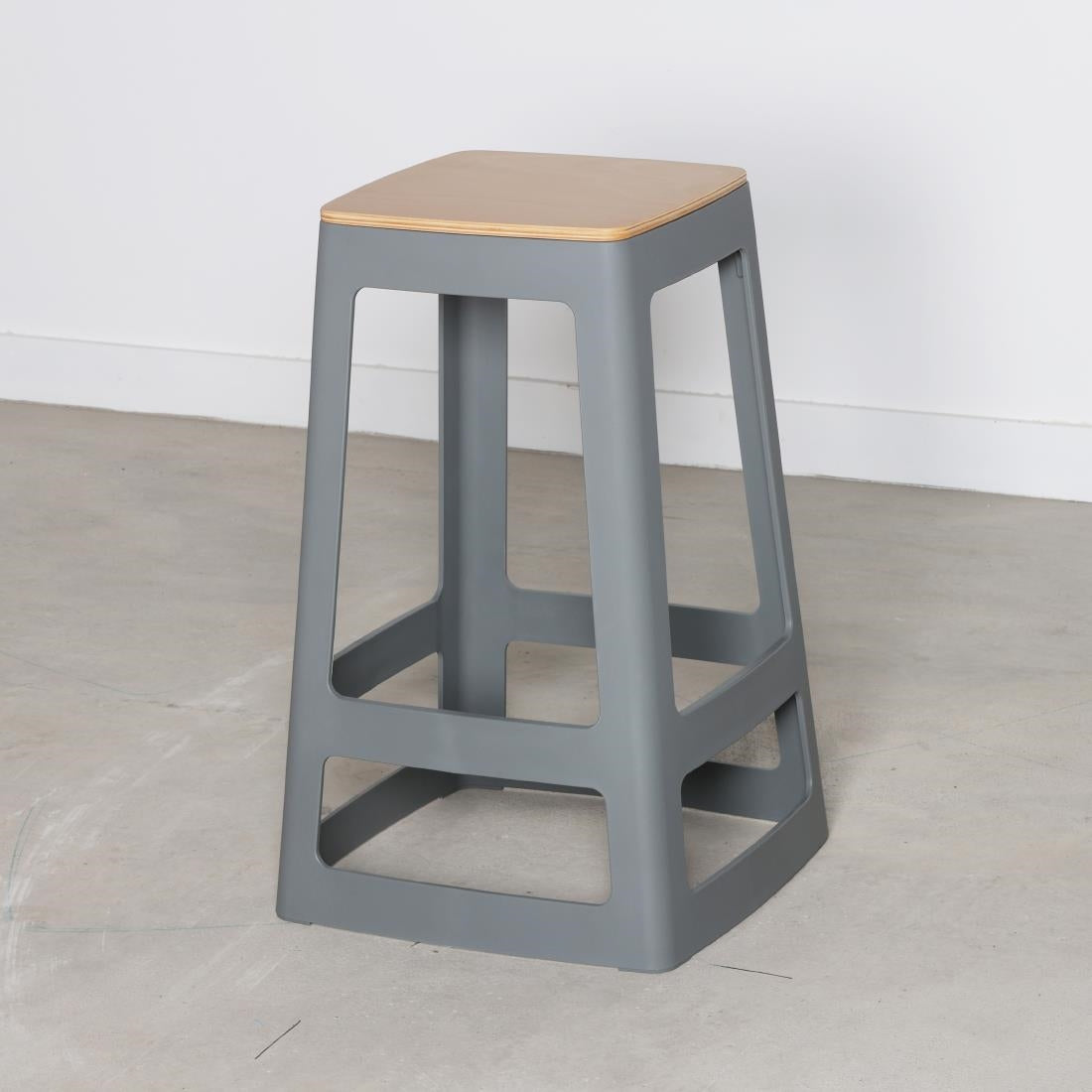Origin Base Mid Stool Mouse Grey 430x430x560mm (2 Pack)