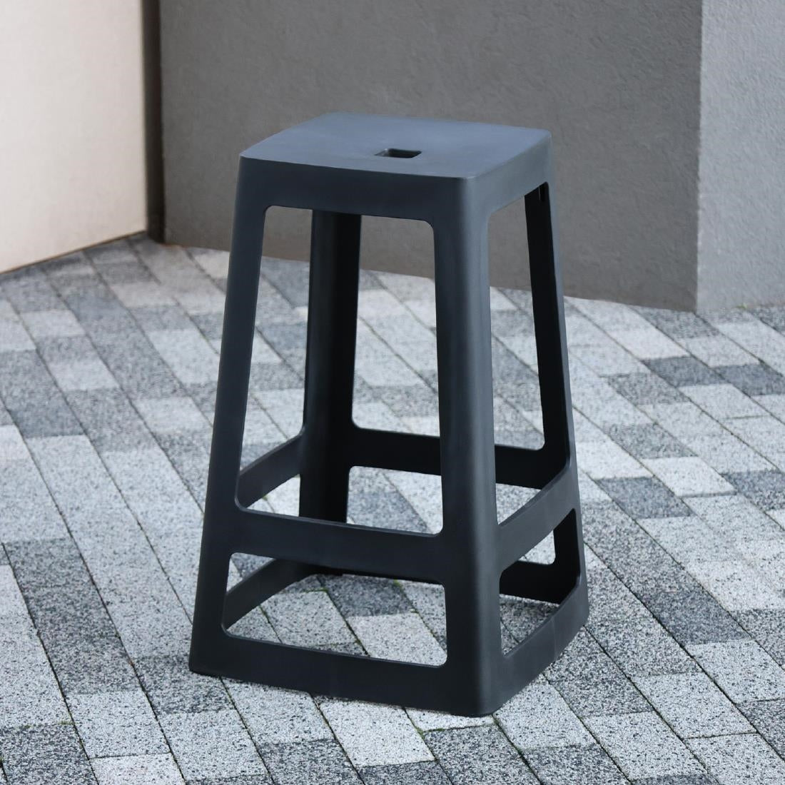Origin Base Mid Stool Traffic Black 430x430x560mm (2 Pack)