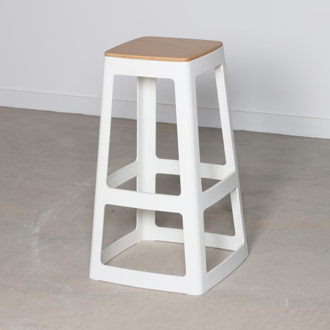 Origin Base High Stool Traffic White 440x440x750mm (2 Pack)