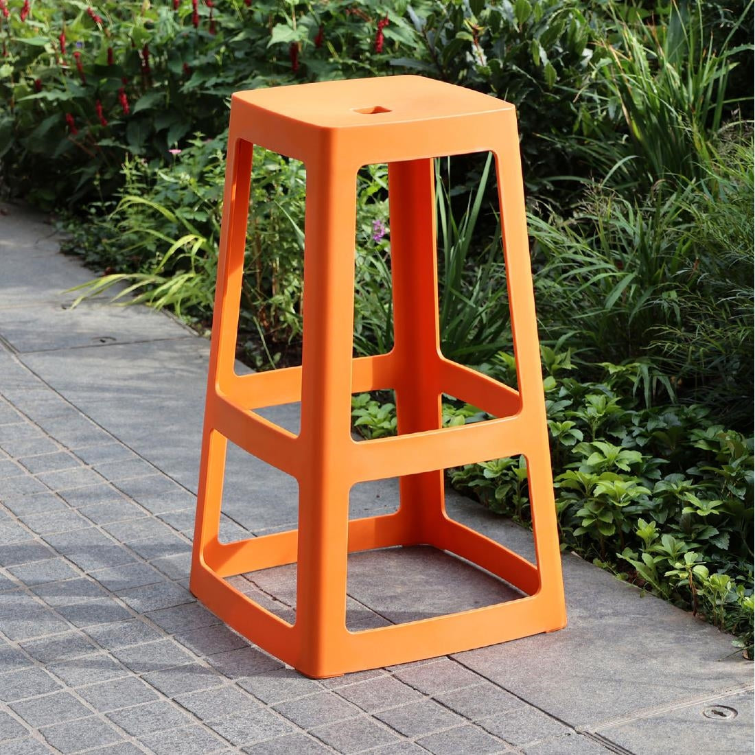 Origin Base High Stool Signal Orange 450x450x750mm (2 Pack)