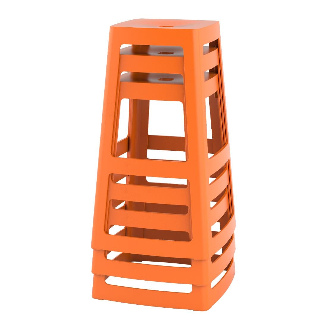 Origin Base High Stool Signal Orange 450x450x750mm (2 Pack)