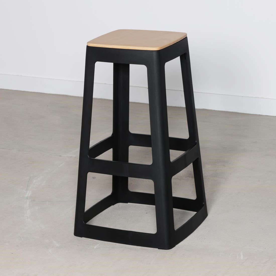 Origin Base High Stool Traffic Black 450x450x750mm (2 Pack)