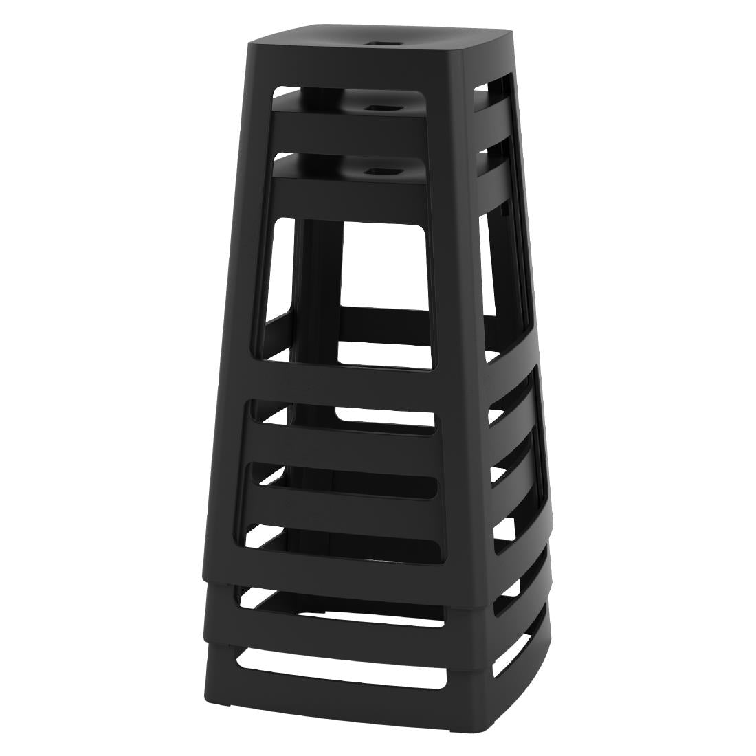 Origin Base High Stool Traffic Black 450x450x750mm (2 Pack)