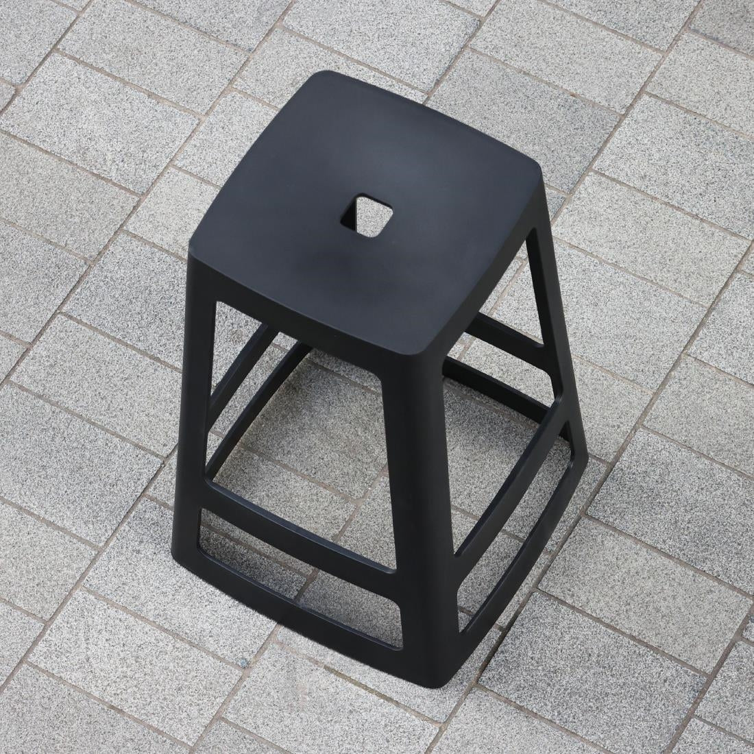 Origin Base High Stool Traffic Black 450x450x750mm (2 Pack)