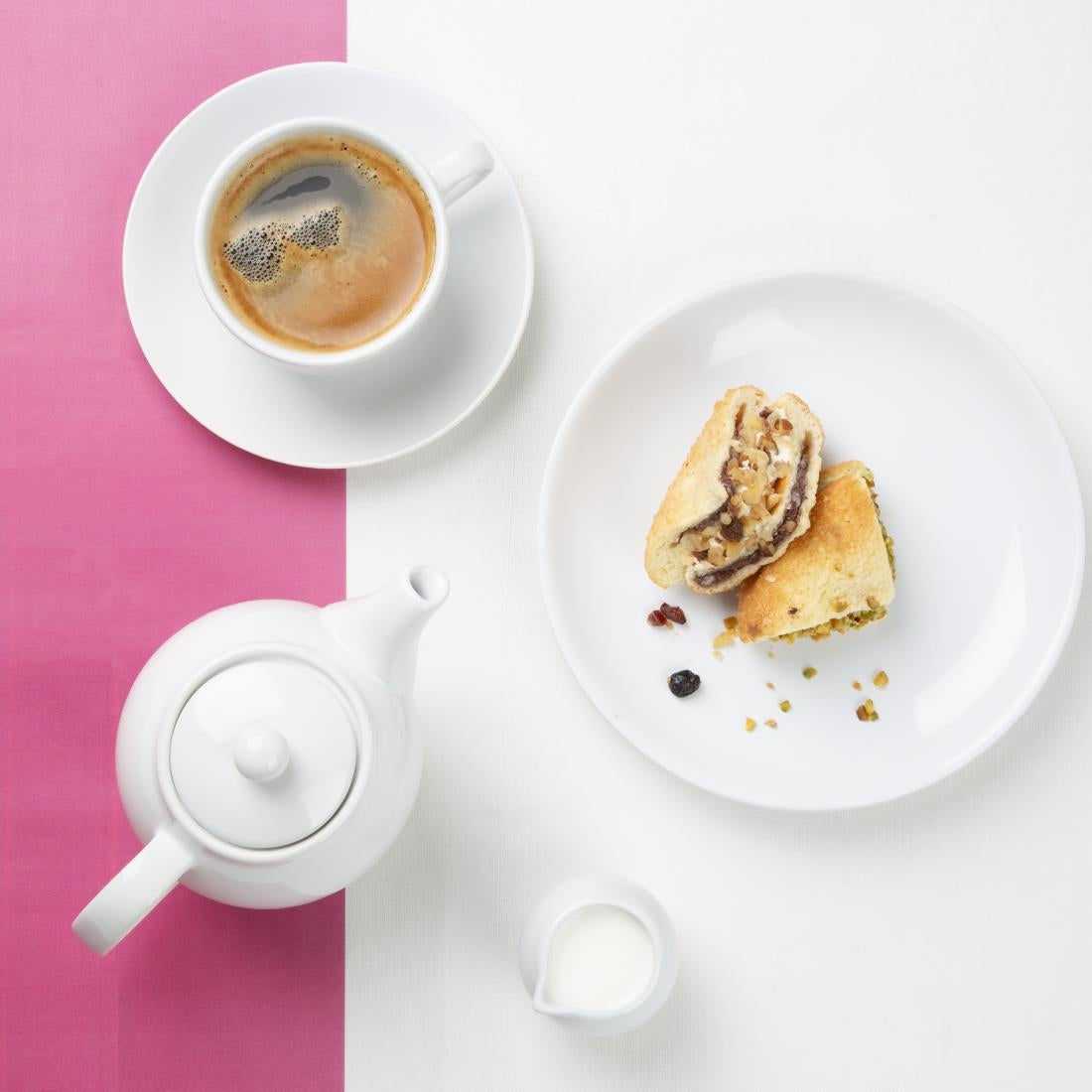 Olympia Cafe Teapots White 450ml (2 Pack)