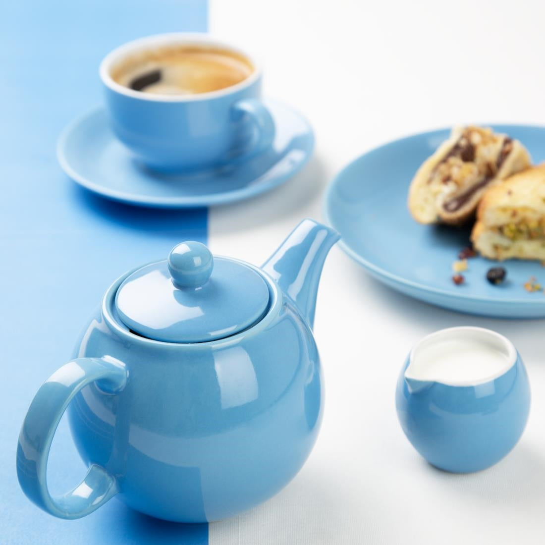 Olympia Cafe Teapots Blue 450ml (2 Pack)