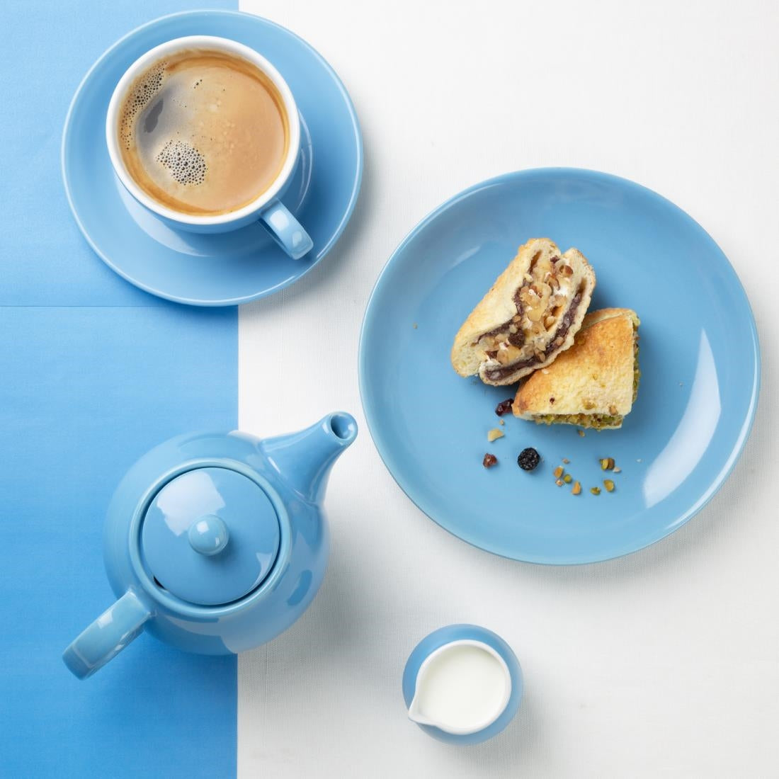 Olympia Cafe Teapots Blue 450ml (2 Pack)