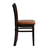 Manhattan Dining Chairs in Dark Walnut with Bison Tan Seat (2 Pack)