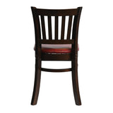 Manhattan Dining Chairs in Dark Walnut with Bison Bordeaux Seat (2 Pack)