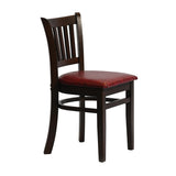 Manhattan Dining Chairs in Dark Walnut with Bison Bordeaux Seat (2 Pack)