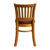 Manhattan Dining Chairs in Soft Oak with Bison Bordeaux Seat (2 Pack)