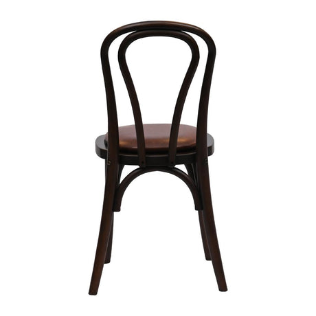 Hoop Back Dining Chair in Dark Walnut with Bison Espresso Seat (2 Pack)