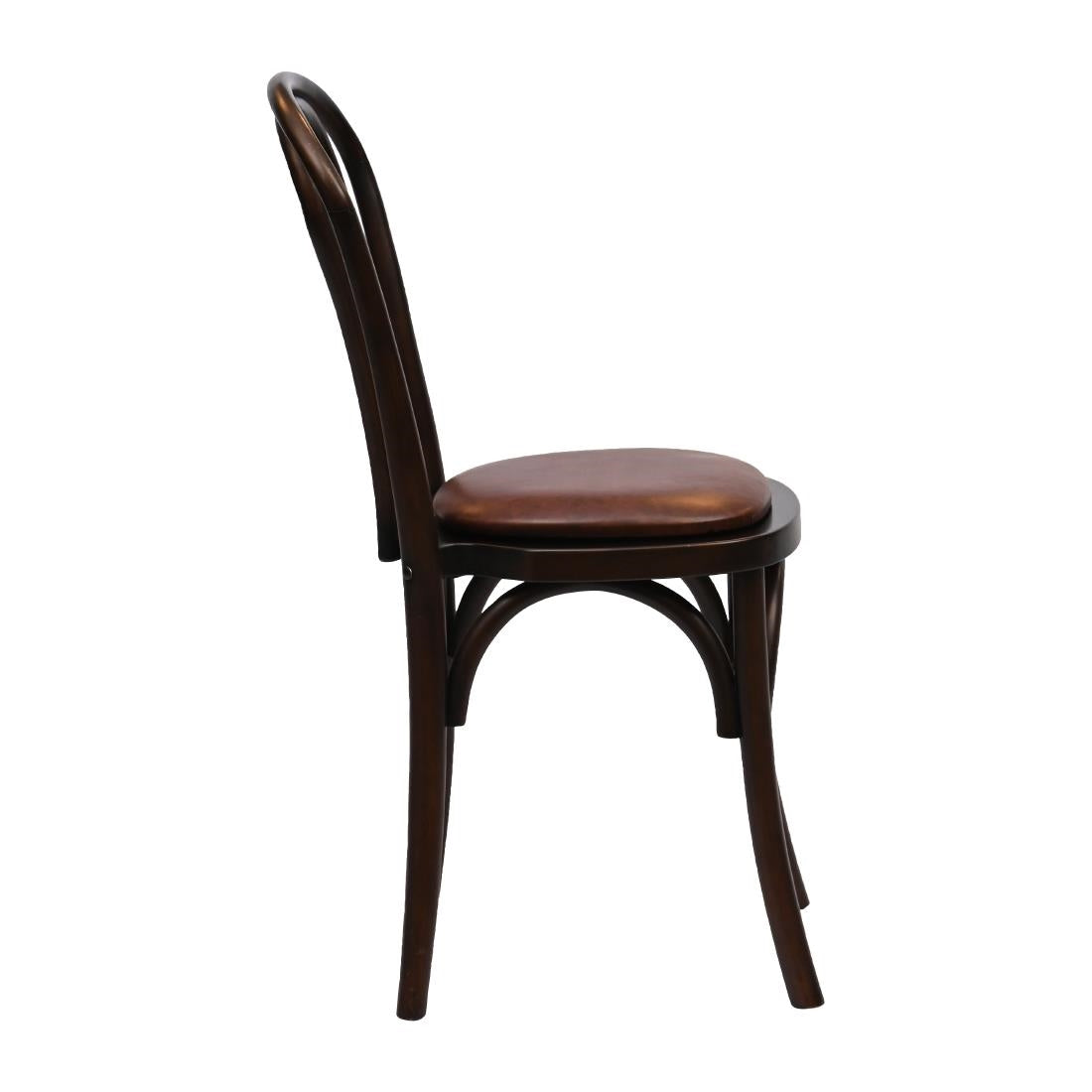 Hoop Back Dining Chair in Dark Walnut with Bison Espresso Seat (2 Pack)