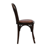 Hoop Back Dining Chair in Dark Walnut with Bison Espresso Seat (2 Pack)