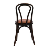 Hoop Back Dining Chair in Dark Walnut with Bison Tan Seat (2 Pack)