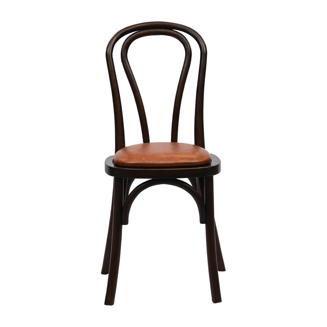 Hoop Back Dining Chair in Dark Walnut with Bison Tan Seat (2 Pack)
