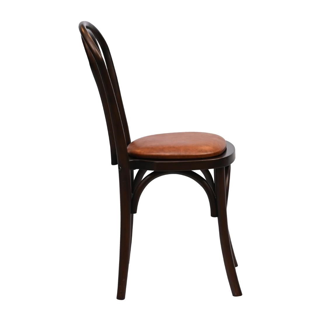 Hoop Back Dining Chair in Dark Walnut with Bison Tan Seat (2 Pack)