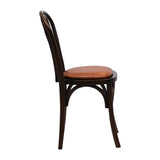 Hoop Back Dining Chair in Dark Walnut with Bison Tan Seat (2 Pack)