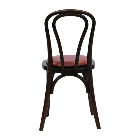 Hoop Back Dining Chair in Dark Walnut with Bison Bordeaux Seat (2 Pack)
