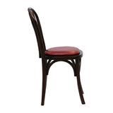 Hoop Back Dining Chair in Dark Walnut with Bison Bordeaux Seat (2 Pack)