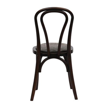 Hoop Back Dining Chair in Dark Walnut with Shetland Smoke Seat (2 Pack)