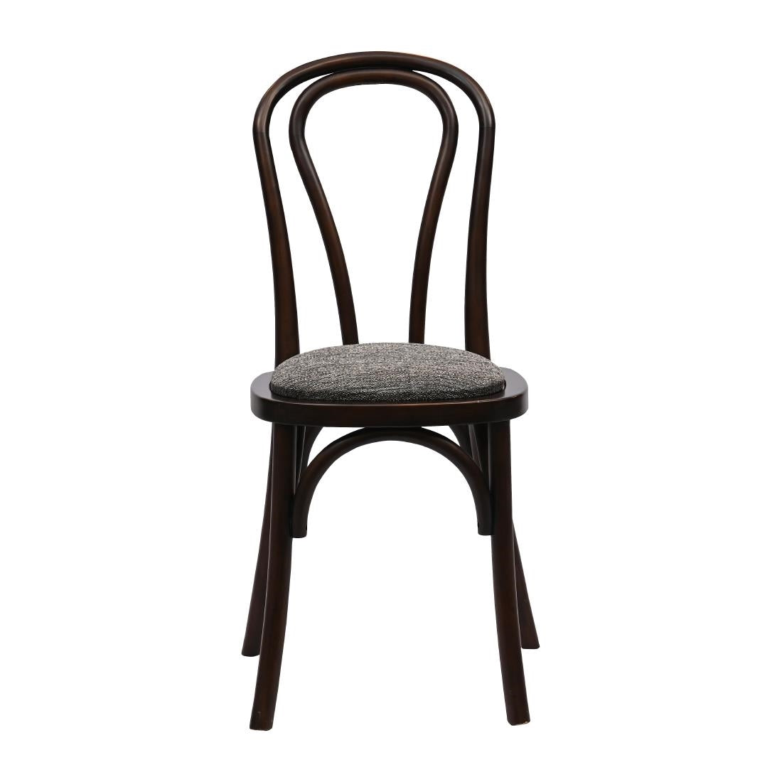 Hoop Back Dining Chair in Dark Walnut with Shetland Smoke Seat (2 Pack)
