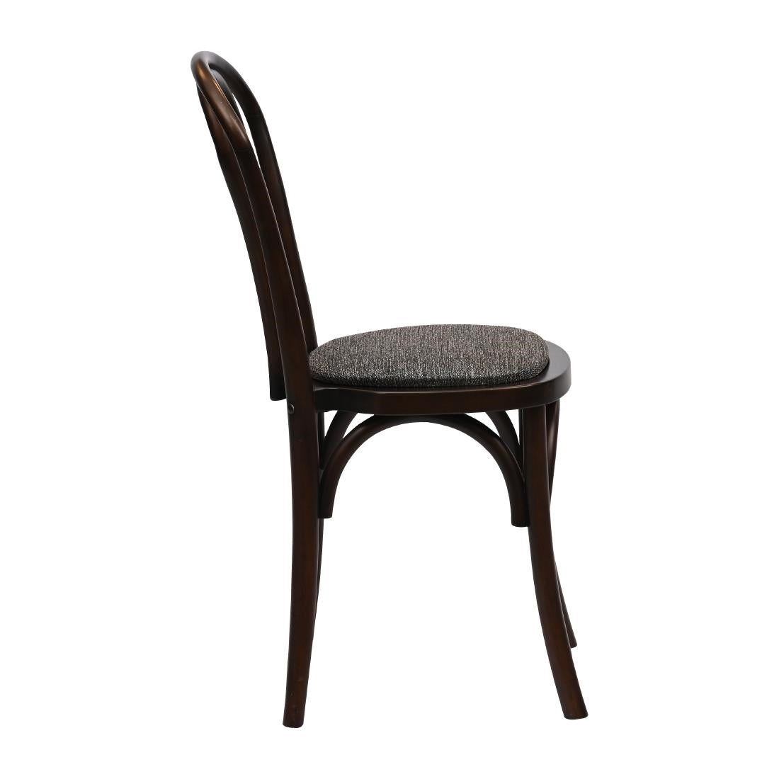 Hoop Back Dining Chair in Dark Walnut with Shetland Smoke Seat (2 Pack)