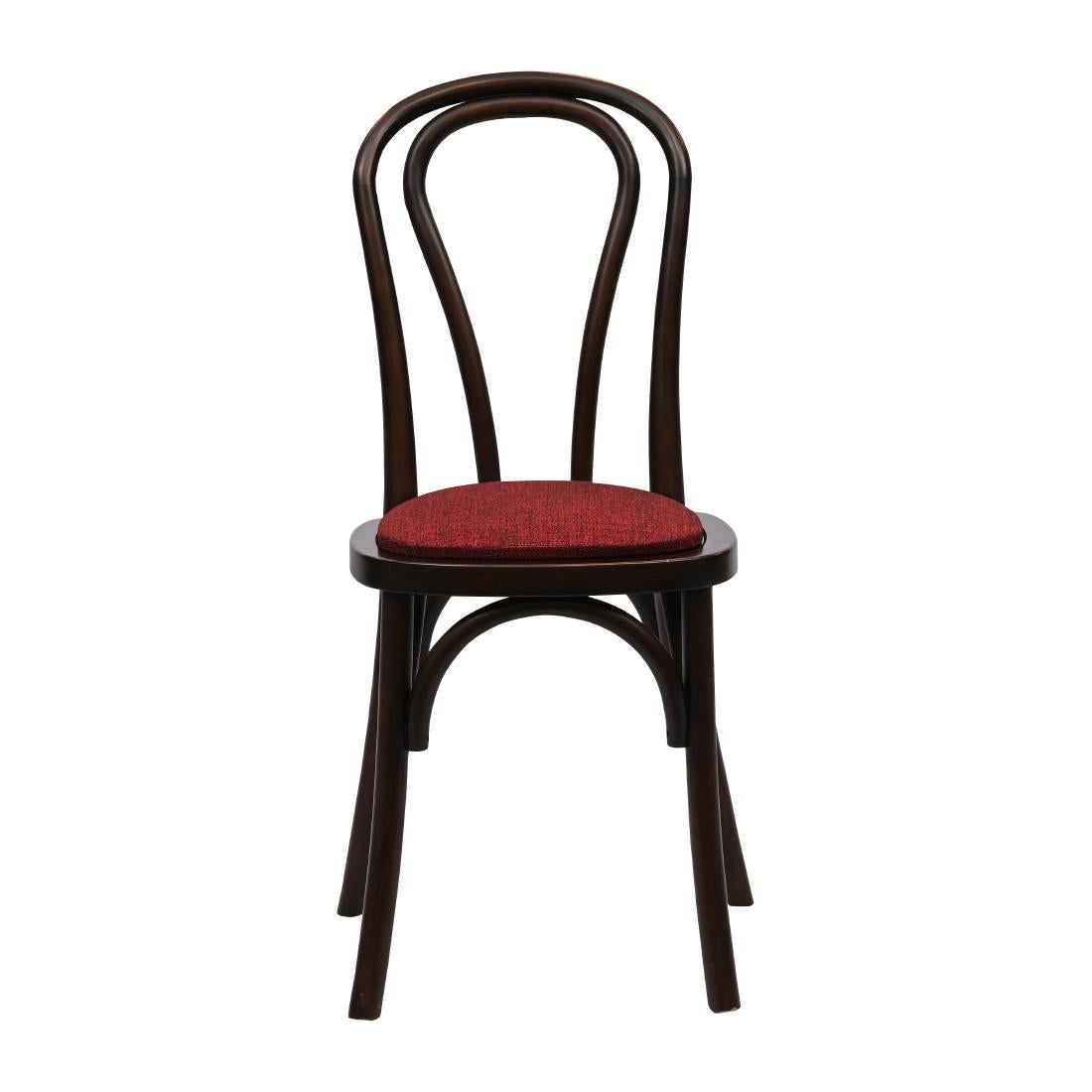 Hoop Back Dining Chair in Dark Walnut with Shetland Scarlett Seat (2 Pack)