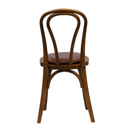 Hoop Back Dining Chair in Weathered Oak with Bison Espresso Seat (2 Pack)