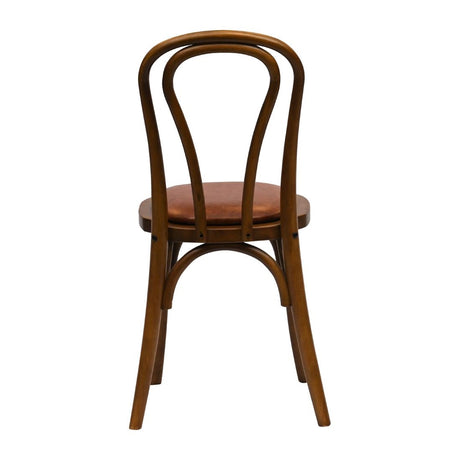 Hoop Back Dining Chair in Weathered Oak with Bison Tan Seat (2 Pack)