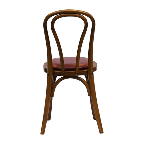 Hoop Back Dining Chair in Weathered Oak with Bison Bordeaux Seat (2 Pack)