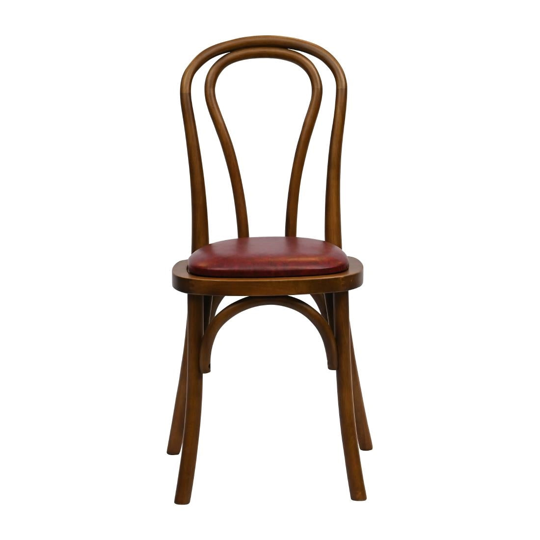 Hoop Back Dining Chair in Weathered Oak with Bison Bordeaux Seat (2 Pack)
