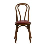 Hoop Back Dining Chair in Weathered Oak with Bison Bordeaux Seat (2 Pack)