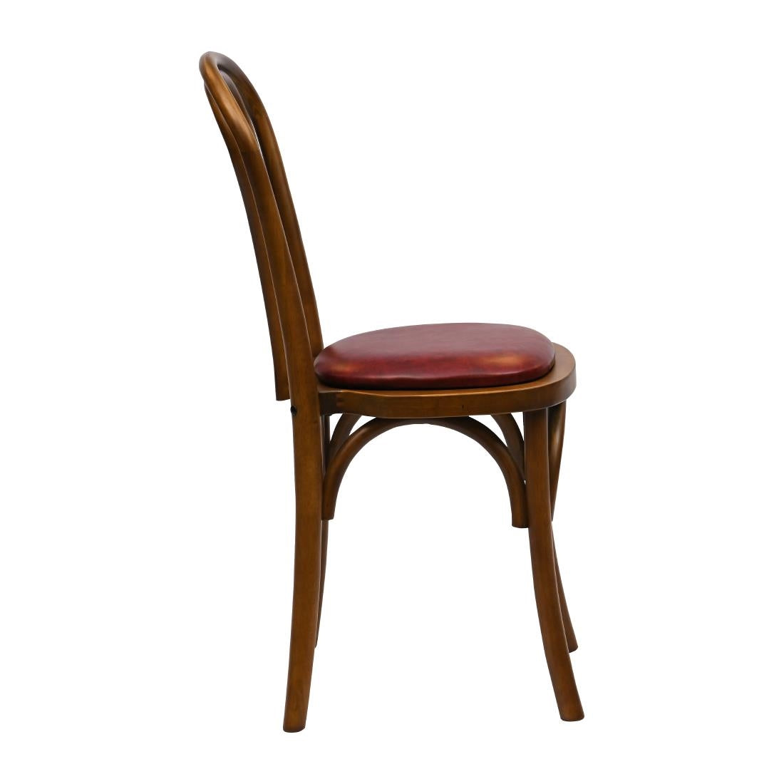 Hoop Back Dining Chair in Weathered Oak with Bison Bordeaux Seat (2 Pack)