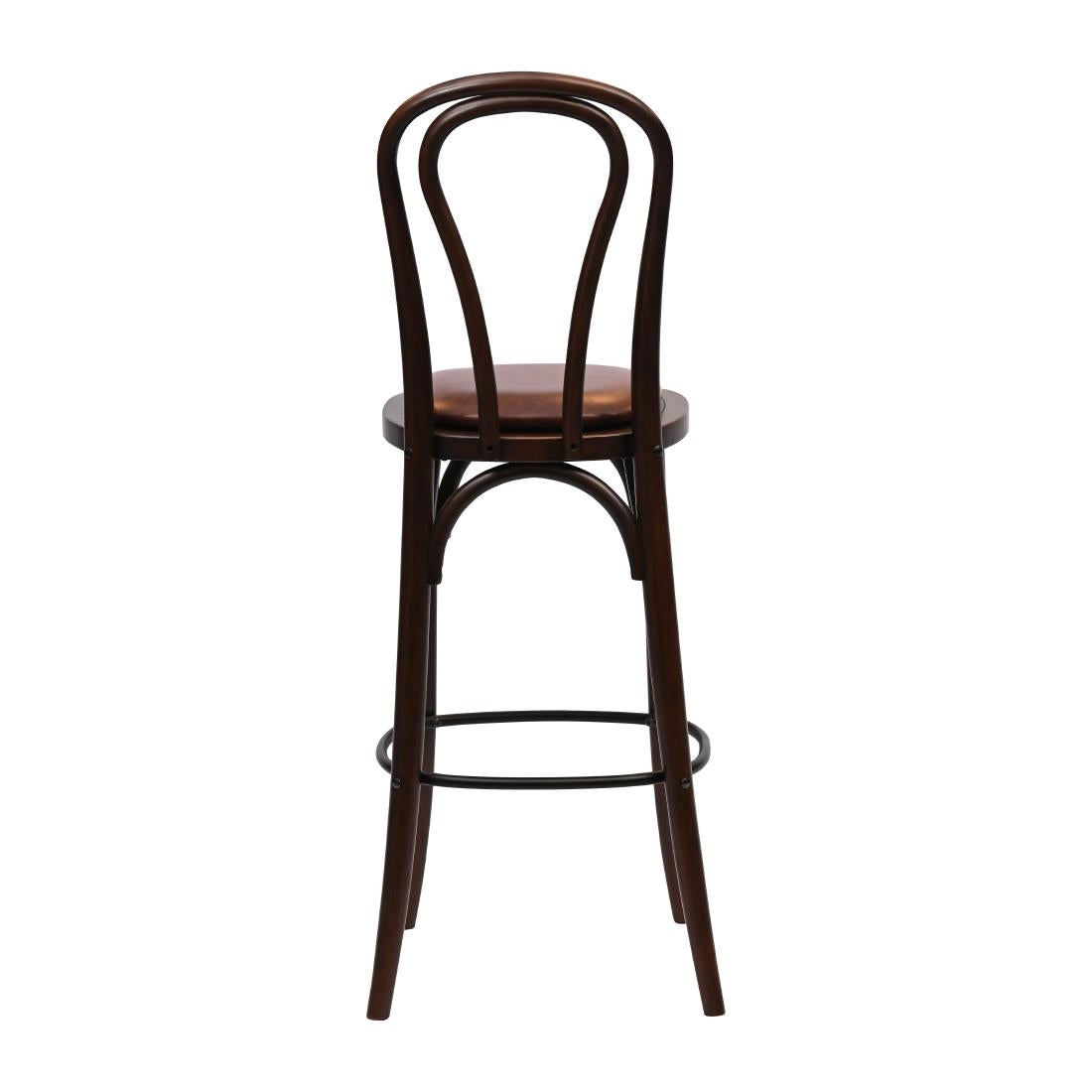 Hoop Back Bar Chair in Dark Walnut with Bison Espresso Seat