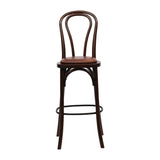 Hoop Back Bar Chair in Dark Walnut with Bison Espresso Seat