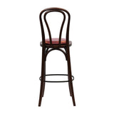 Hoop Back Bar Chair in Dark Walnut with Bison Bordeaux Seat