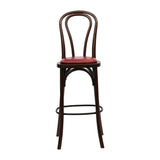 Hoop Back Bar Chair in Dark Walnut with Bison Bordeaux Seat