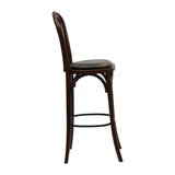 Hoop Back Bar Chair in Dark Walnut with Bison Cedar Seat