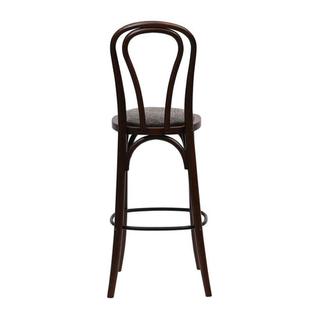 Hoop Back Bar Chair in Dark Walnut with Shetland Smoke Seat